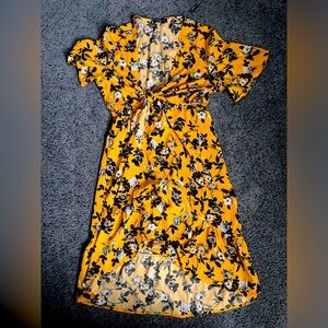 Floral black and yellow dress